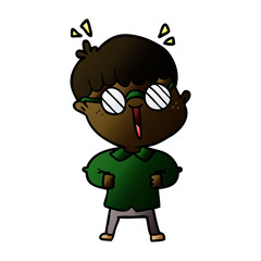 cartoon boy wearing spectacles