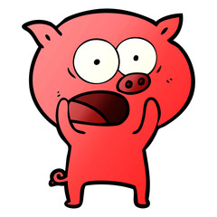 cartoon pig shouting