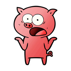 cartoon pig shouting