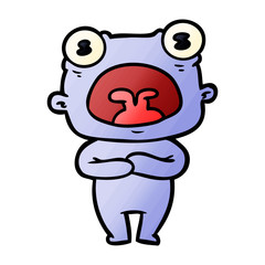 cartoon weird alien communicating