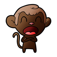 shouting cartoon monkey