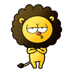 cartoon tired lion