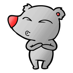 cartoon whistling bear