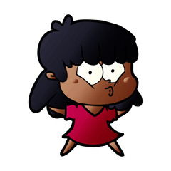 cartoon whistling girl