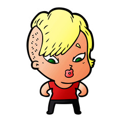 cartoon surprised girl