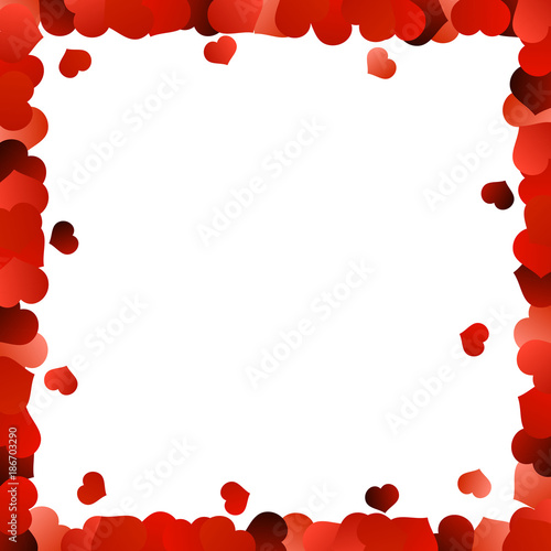 Download "Square Valentine's Day Frame with Colorful Red Hearts ...