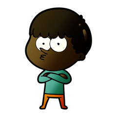 cartoon curious boy