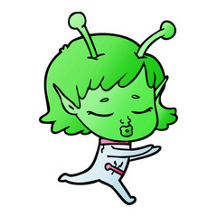 cartoon alien girl