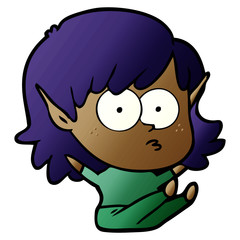 cartoon elf girl staring