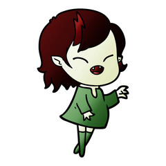 cartoon laughing vampire girl