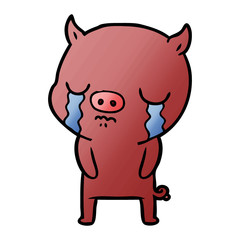 cartoon pig crying