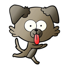 cartoon running dog with tongue sticking out