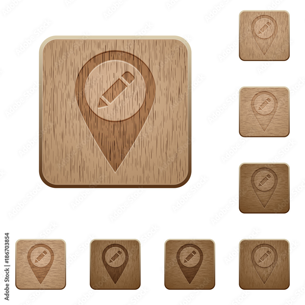 Poster rename gps map location wooden buttons