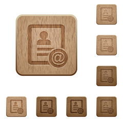 Contact email wooden buttons