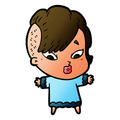 cartoon surprised girl