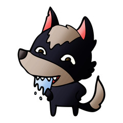 cartoon hungry wolf