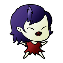 cartoon laughing vampire girl