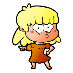 cartoon whistling girl