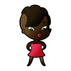 cartoon surprised girl