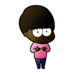 Fototapeta premium nervous cartoon boy