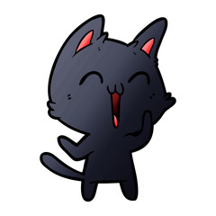 happy cartoon cat