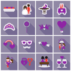 Valentine`s Day set - labels, emblems and other elements. Vector illustration.