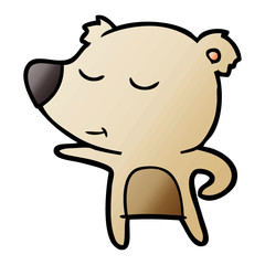 happy cartoon bear pointing