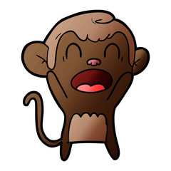 shouting cartoon monkey