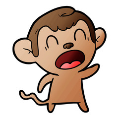 shouting cartoon monkey