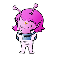 cartoon alien girl
