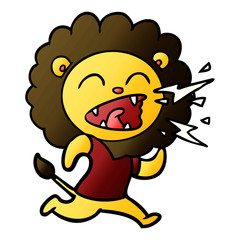 cartoon roaring lion