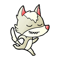 Fototapeta premium friendly cartoon wolf