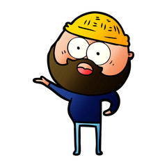 cartoon surprised bearded man