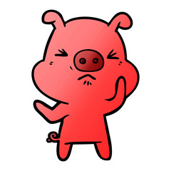 cartoon angry pig