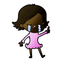 cartoon girl crying