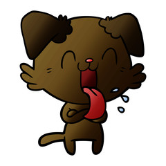 cartoon panting dog