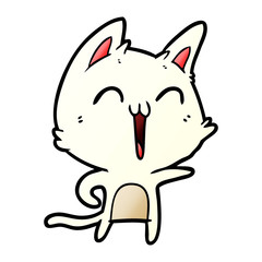 happy cartoon cat