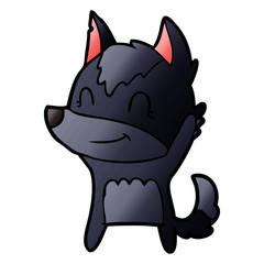friendly cartoon wolf