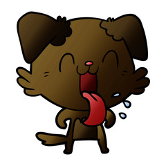 Fototapeta premium cartoon panting dog