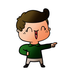 cartoon laughing boy pointing