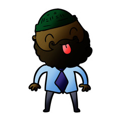 man with beard with hat and shirt