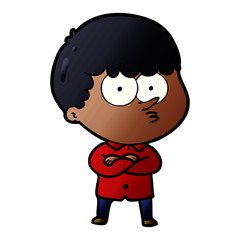 cartoon curious boy
