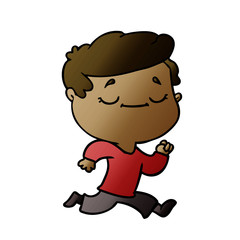 cartoon peaceful man running