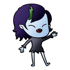 cartoon laughing vampire girl