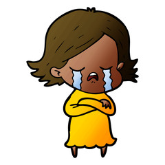 cartoon girl crying