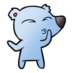 Fototapeta premium cartoon whistling bear