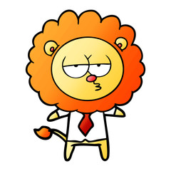 cartoon bored lion office worker