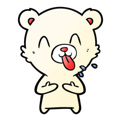 rude cartoon polar bear sticking out tongue