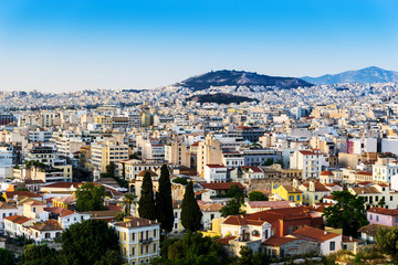 Fototapeta na wymiar view of Buildings around Athens city, Greece