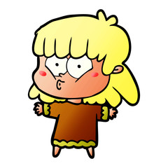 cartoon whistling girl